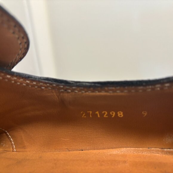 $1200 Gucci Wingtip Double Monk Black Leather Loafers / Shoes - 10 - Picture 11 of 12